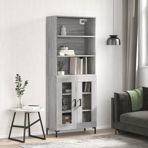 vidaXL Highboard Grau Sonoma 69,5x34x180 cm Holzwerkstoff