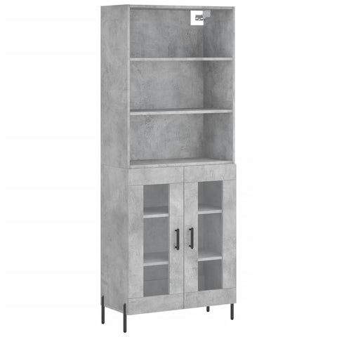 vidaXL Highboard Betongrau 69,5x34x180 cm Holzwerkstoff