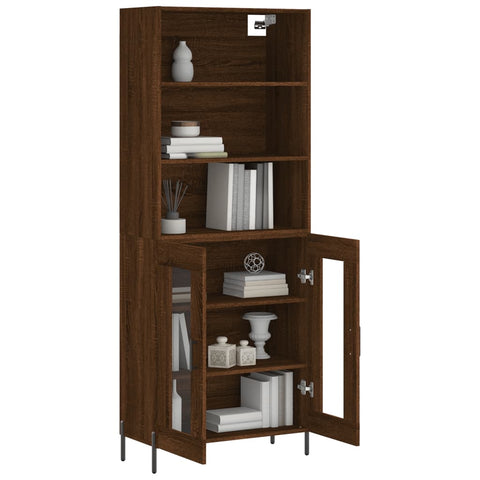 vidaXL Highboard Braun Eichen-Optik 69,5x34x180 cm Holzwerkstoff