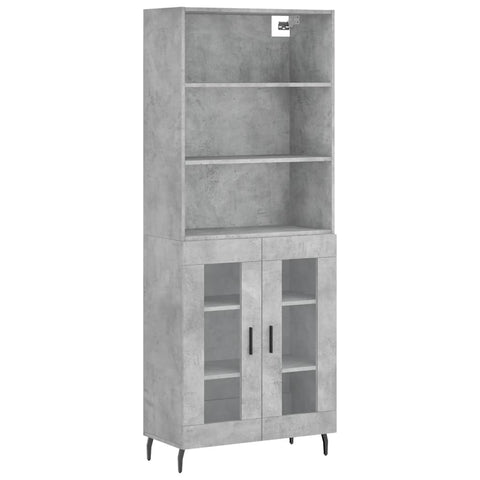 vidaXL Highboard Betongrau 69,5x34x180 cm Holzwerkstoff