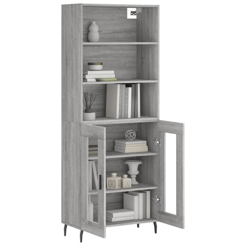 vidaXL Highboard Grau Sonoma 69,5x34x180 cm Holzwerkstoff