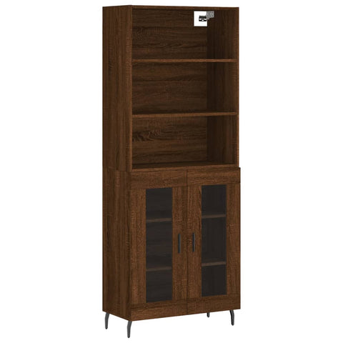 Highboard Braun Eichen-Optik 69,5x34x180 cm Holzwerkstoff