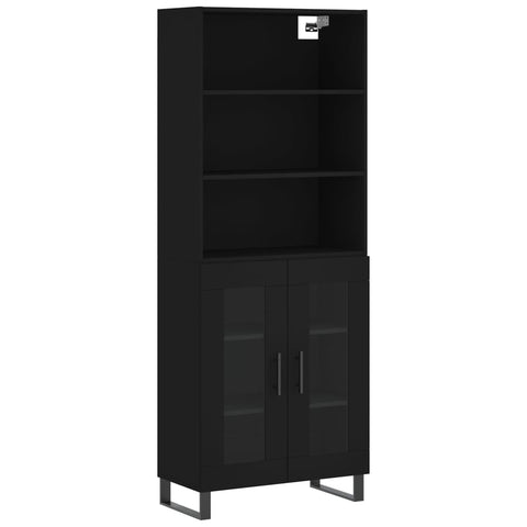 vidaXL Highboard Schwarz 69,5x34x180 cm Holzwerkstoff