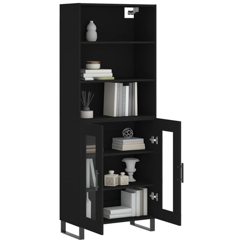 vidaXL Highboard Schwarz 69,5x34x180 cm Holzwerkstoff