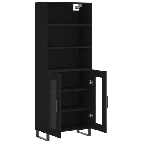 vidaXL Highboard Schwarz 69,5x34x180 cm Holzwerkstoff