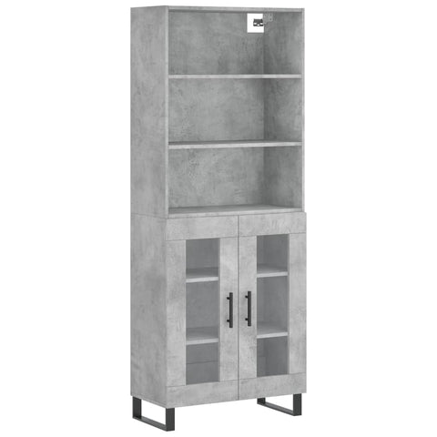 vidaXL Highboard Betongrau 69,5x34x180 cm Holzwerkstoff