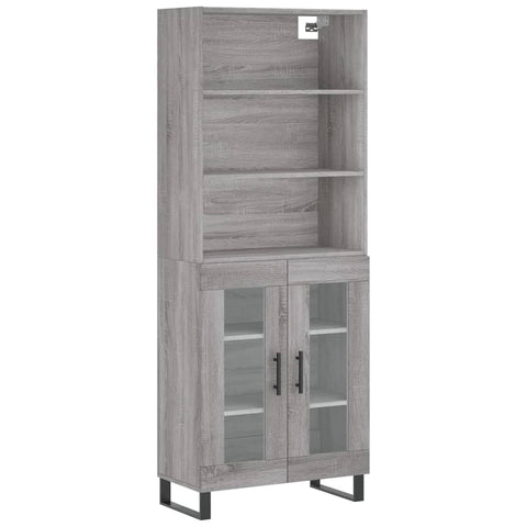 vidaXL Highboard Grau Sonoma 69,5x34x180 cm Holzwerkstoff