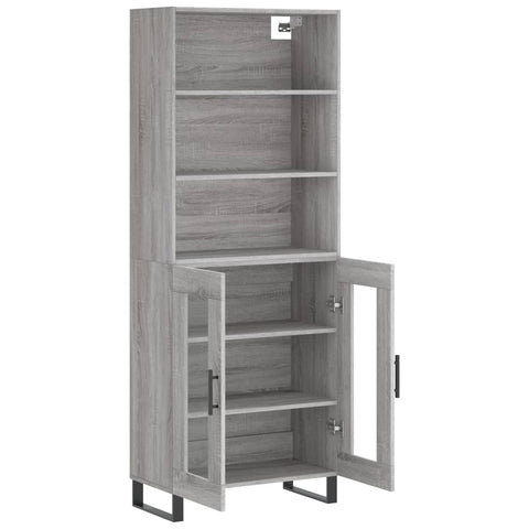 vidaXL Highboard Grau Sonoma 69,5x34x180 cm Holzwerkstoff