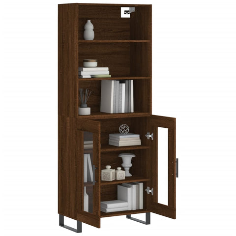 vidaXL Highboard Braun Eichen-Optik 69,5x34x180 cm Holzwerkstoff