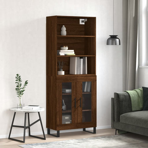 vidaXL Highboard Braun Eichen-Optik 69,5x34x180 cm Holzwerkstoff