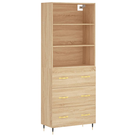 Highboard Sonoma-Eiche 69,5x34x180 cm Holzwerkstoff