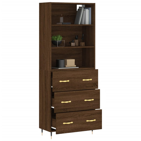 vidaXL Highboard Braun Eichen-Optik 69,5x34x180 cm Holzwerkstoff