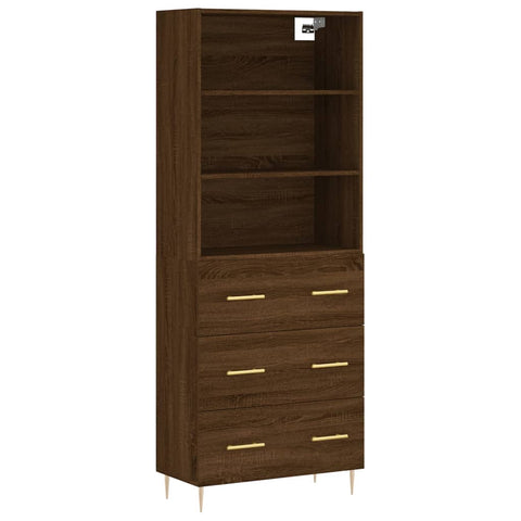 vidaXL Highboard Braun Eichen-Optik 69,5x34x180 cm Holzwerkstoff