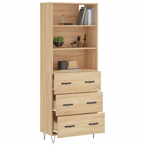 Highboard Sonoma-Eiche 69,5x34x180 cm Holzwerkstoff