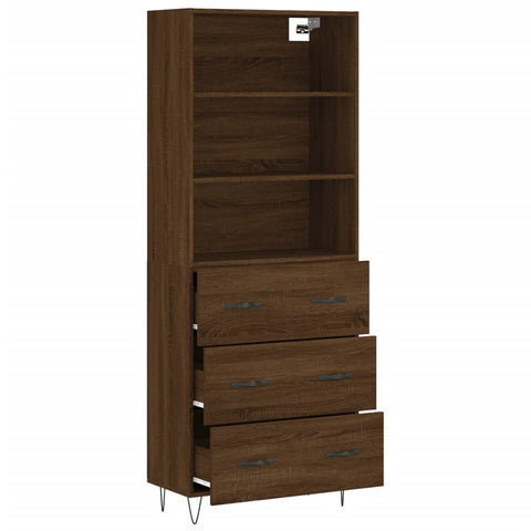 vidaXL Highboard Braun Eichen-Optik 69,5x34x180 cm Holzwerkstoff