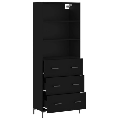 vidaXL Highboard Schwarz 69,5x34x180 cm Holzwerkstoff