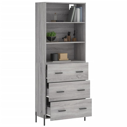 vidaXL Highboard Grau Sonoma 69,5x34x180 cm Holzwerkstoff