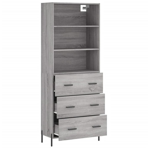 vidaXL Highboard Grau Sonoma 69,5x34x180 cm Holzwerkstoff