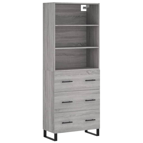 vidaXL Highboard Grau Sonoma 69,5x34x180 cm Holzwerkstoff