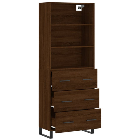 vidaXL Highboard Braun Eichen-Optik 69,5x34x180 cm Holzwerkstoff