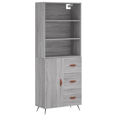 vidaXL Highboard Grau Sonoma 69,5x34x180 cm Holzwerkstoff