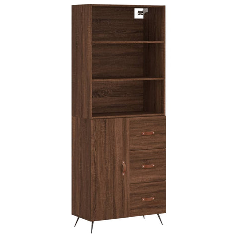 vidaXL Highboard Braun Eichen-Optik 69,5x34x180 cm Holzwerkstoff