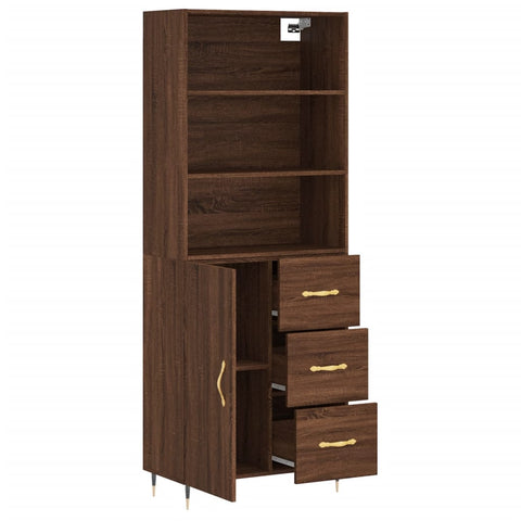 vidaXL Highboard Braun Eichen-Optik 69,5x34x180 cm Holzwerkstoff