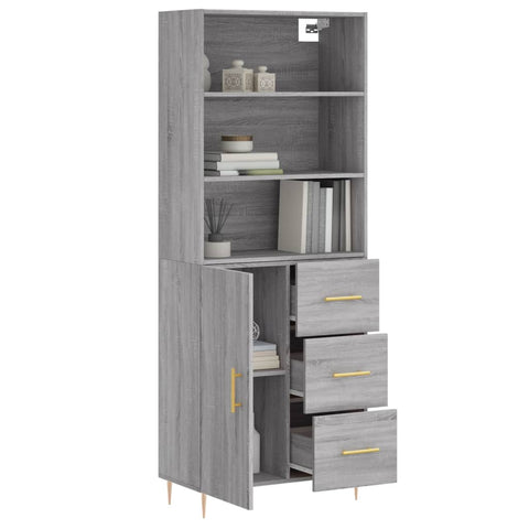 vidaXL Highboard Grau Sonoma 69,5x34x180 cm Holzwerkstoff