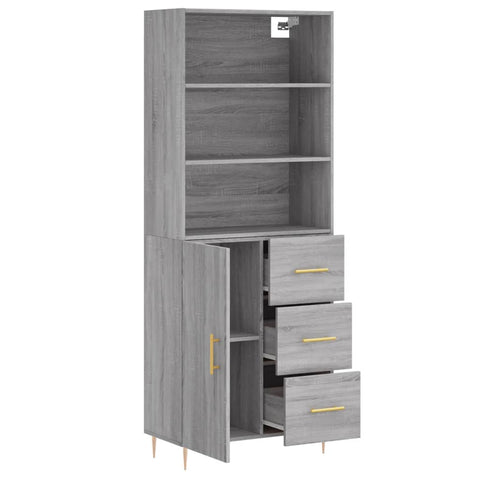 vidaXL Highboard Grau Sonoma 69,5x34x180 cm Holzwerkstoff