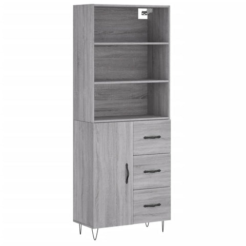 vidaXL Highboard Grau Sonoma 69,5x34x180 cm Holzwerkstoff