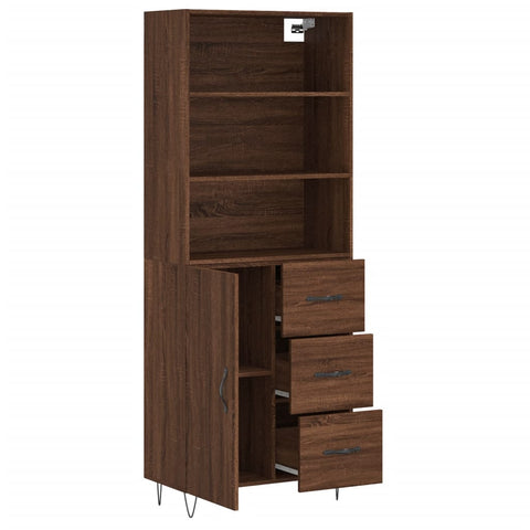 vidaXL Highboard Braun Eichen-Optik 69,5x34x180 cm Holzwerkstoff