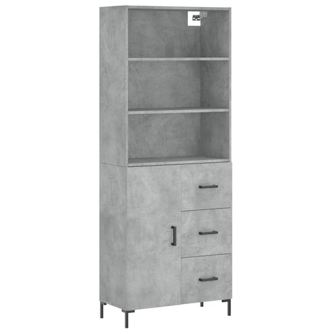 Highboard Betongrau 69,5x34x180 cm Holzwerkstoff