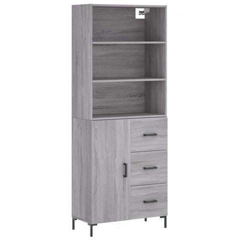 vidaXL Highboard Grau Sonoma 69,5x34x180 cm Holzwerkstoff