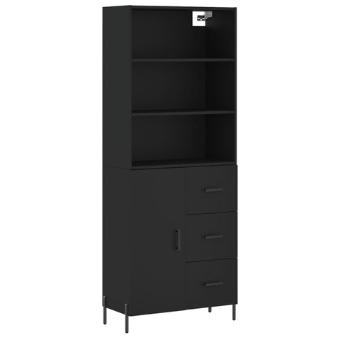 vidaXL Highboard Schwarz 69,5x34x180 cm Holzwerkstoff