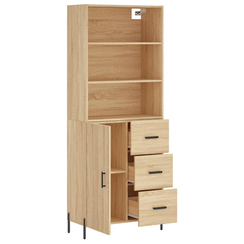 Highboard Sonoma-Eiche 69,5x34x180 cm Holzwerkstoff