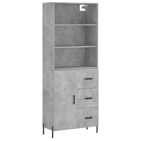 Highboard Betongrau 69,5x34x180 cm Holzwerkstoff