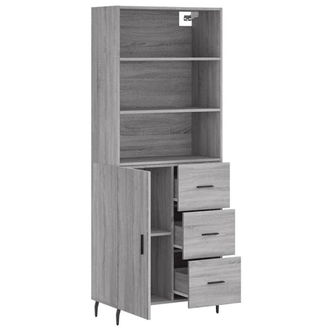 vidaXL Highboard Grau Sonoma 69,5x34x180 cm Holzwerkstoff