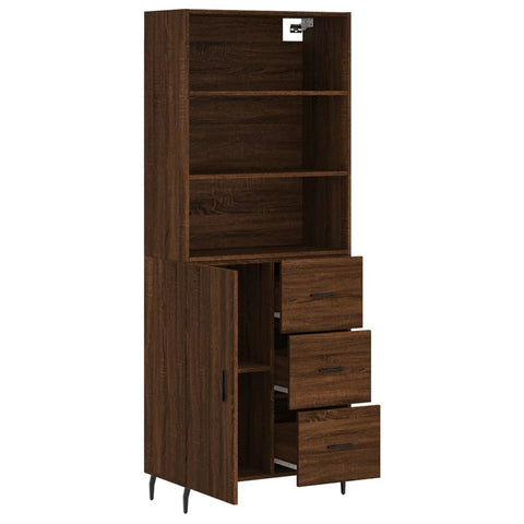 vidaXL Highboard Braun Eichen-Optik 69,5x34x180 cm Holzwerkstoff