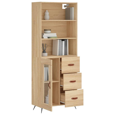 Highboard Sonoma-Eiche 69,5x34x180 cm Holzwerkstoff