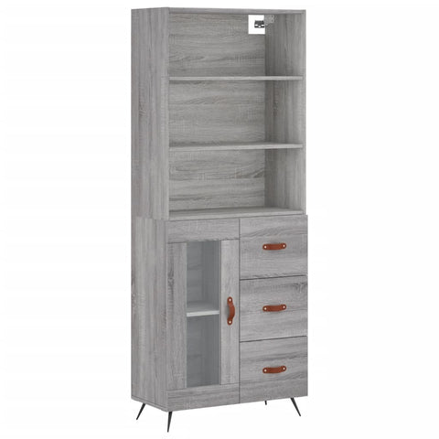 vidaXL Highboard Grau Sonoma 69,5x34x180 cm Holzwerkstoff