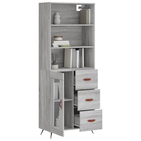 vidaXL Highboard Grau Sonoma 69,5x34x180 cm Holzwerkstoff