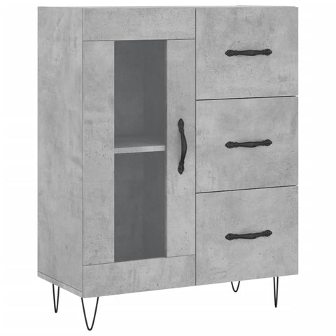 vidaXL Highboard Betongrau 69,5x34x180 cm Holzwerkstoff