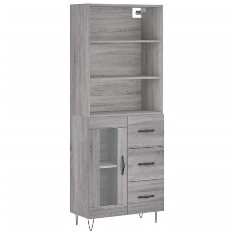 vidaXL Highboard Grau Sonoma 69,5x34x180 cm Holzwerkstoff