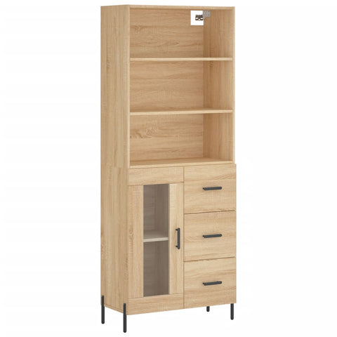 Highboard Sonoma-Eiche 69,5x34x180 cm Holzwerkstoff