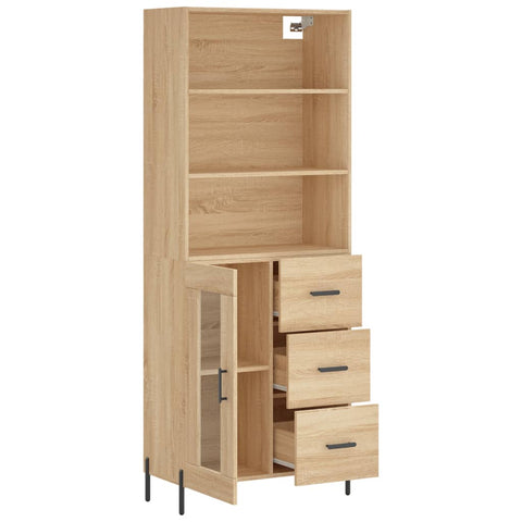 Highboard Sonoma-Eiche 69,5x34x180 cm Holzwerkstoff