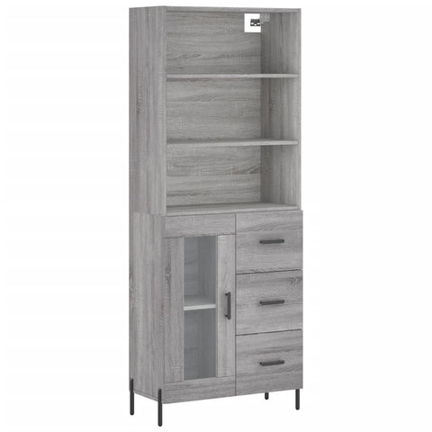 vidaXL Highboard Grau Sonoma 69,5x34x180 cm Holzwerkstoff