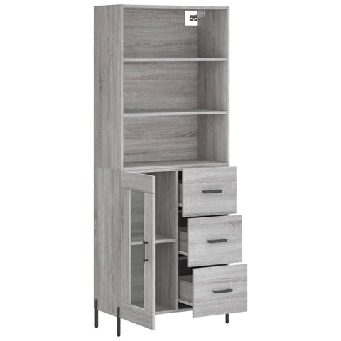 vidaXL Highboard Grau Sonoma 69,5x34x180 cm Holzwerkstoff