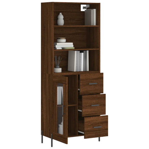 vidaXL Highboard Braun Eichen-Optik 69,5x34x180 cm Holzwerkstoff