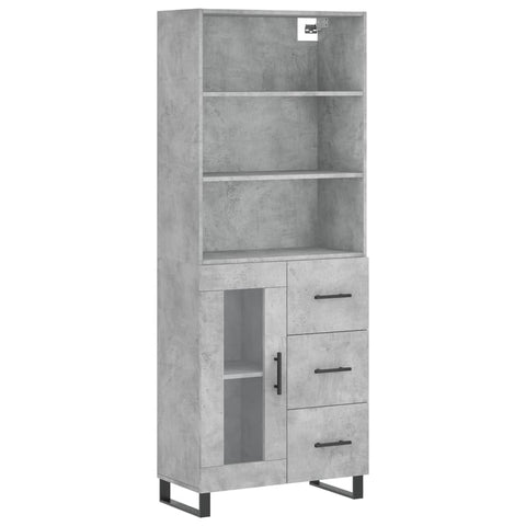 vidaXL Highboard Betongrau 69,5x34x180 cm Holzwerkstoff