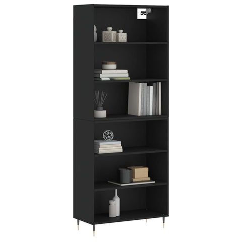 vidaXL Highboard Schwarz 69,5x32,5x180 cm Holzwerkstoff